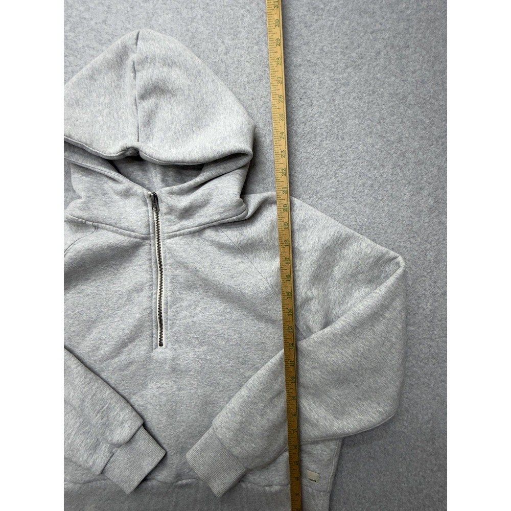 Vuori Fleece Hoodie Womens Medium Gray Sherpa Lined 1/4 Zip Pullover Sweatshirt - Picture 7 of 10
